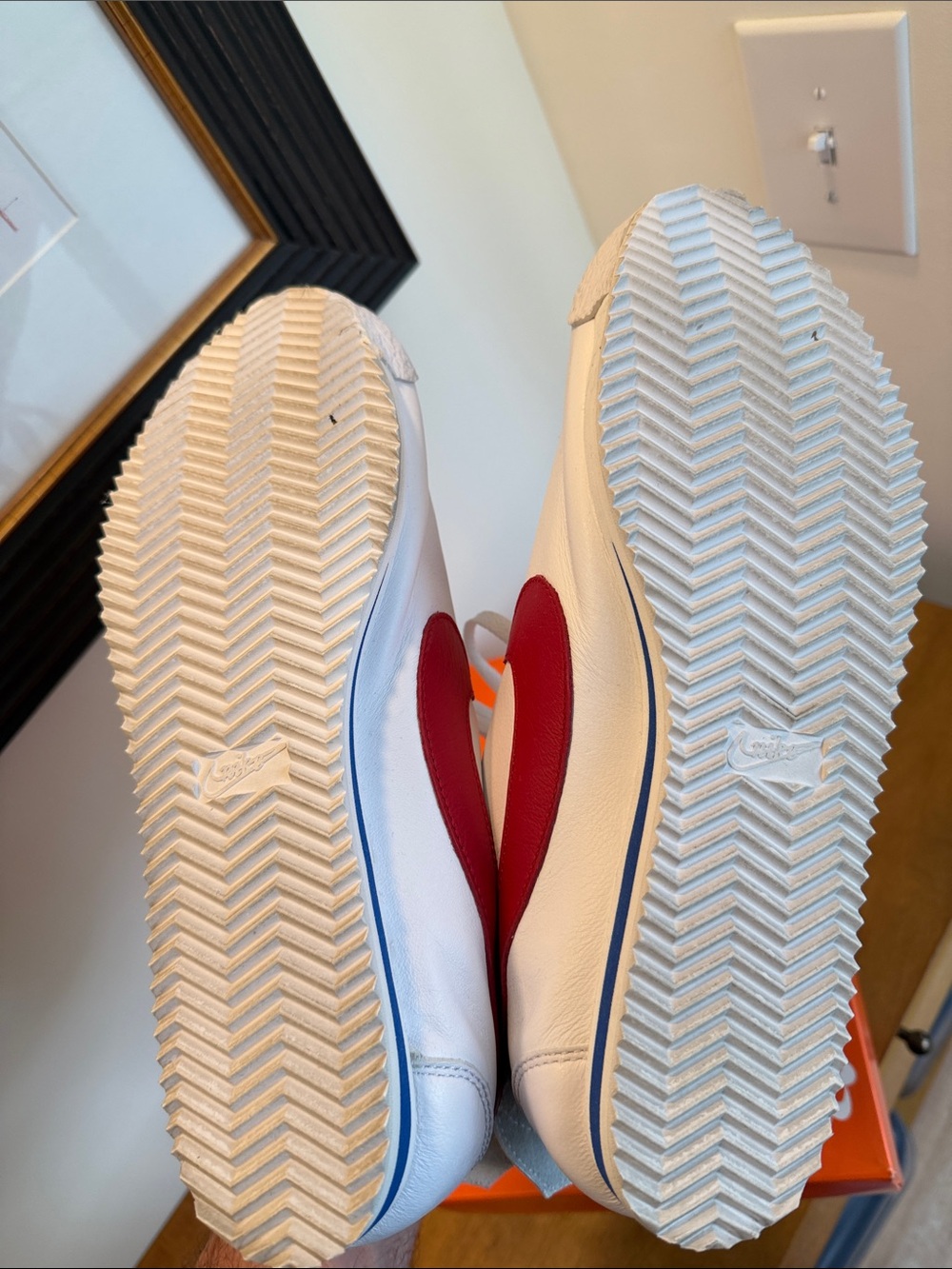 Nike Men’s Cortez ‘72 SP White Sneakers with Red Swoosh and Blue Heel Accent - Picture 7 of 8